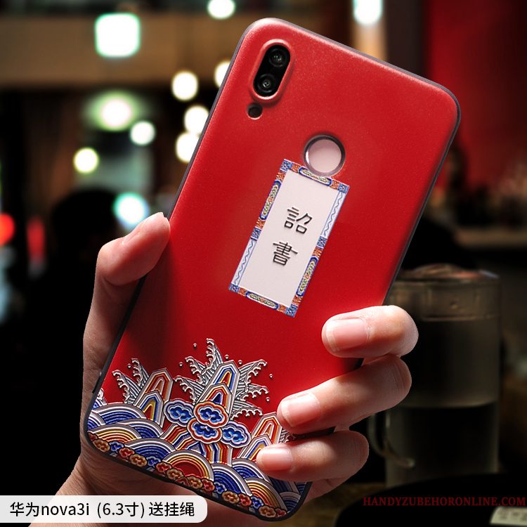 Hoesje Huawei P Smart+ Zakken Persoonlijk Lovers, Hoes Huawei P Smart+ Zacht Schrobben Hanger