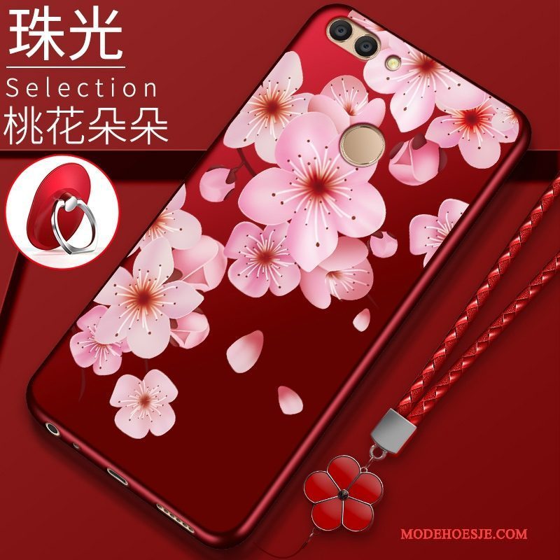 Hoesje Huawei P Smart Zakken Telefoon Rood, Hoes Huawei P Smart Siliconen Anti-fall