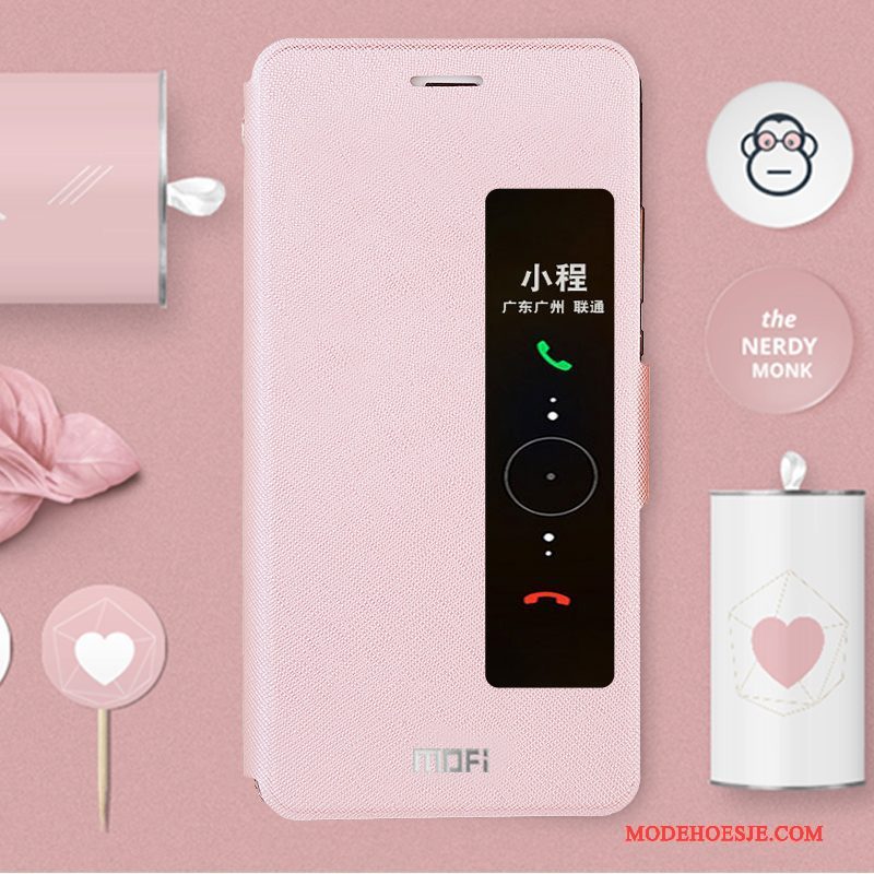 Hoesje Huawei P10 Bescherming Anti-fall Roze, Hoes Huawei P10 Leer Telefoon