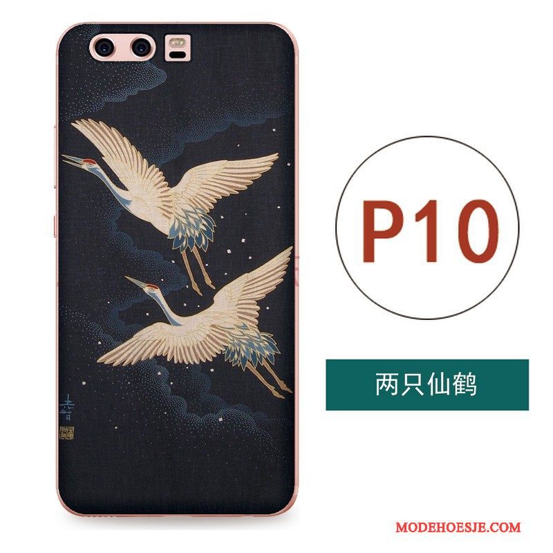 Hoesje Huawei P10 Bescherming Telefoon Chinese Stijl, Hoes Huawei P10 Siliconen Kunst Hanger