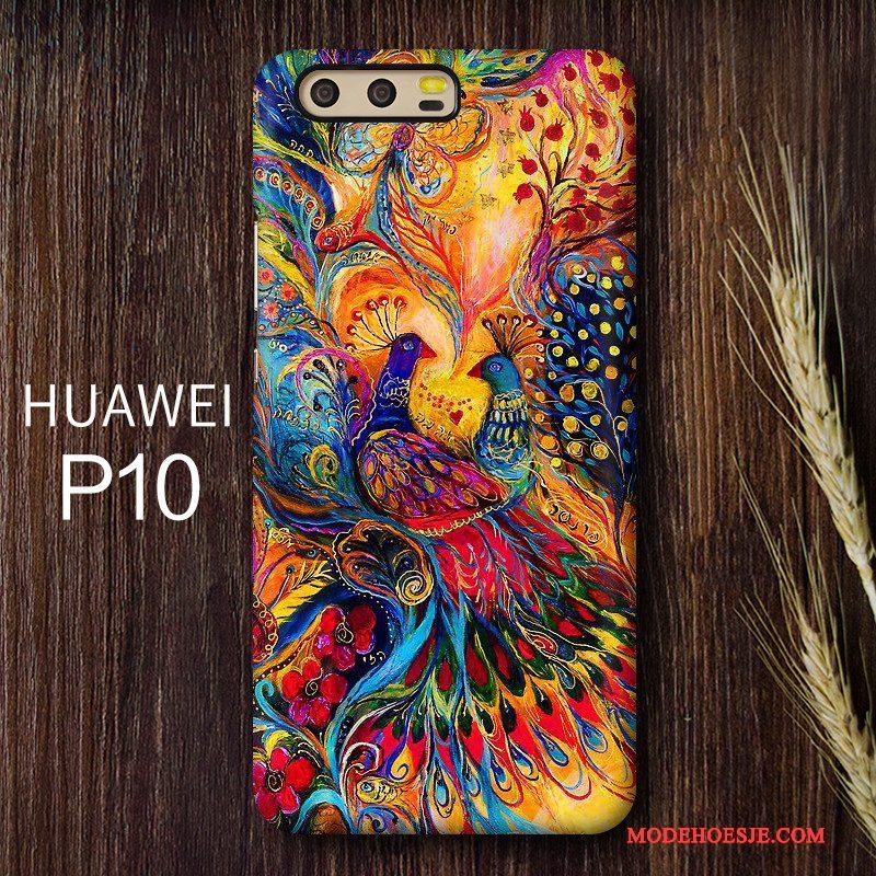 Hoesje Huawei P10 Kleur Persoonlijk Chinese Stijl, Hoes Huawei P10 Bescherming Schrobben Hard