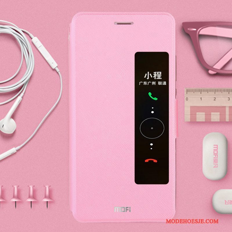 Hoesje Huawei P10 Leer Telefoon Roze, Hoes Huawei P10 Zakken Anti-fall Persoonlijk