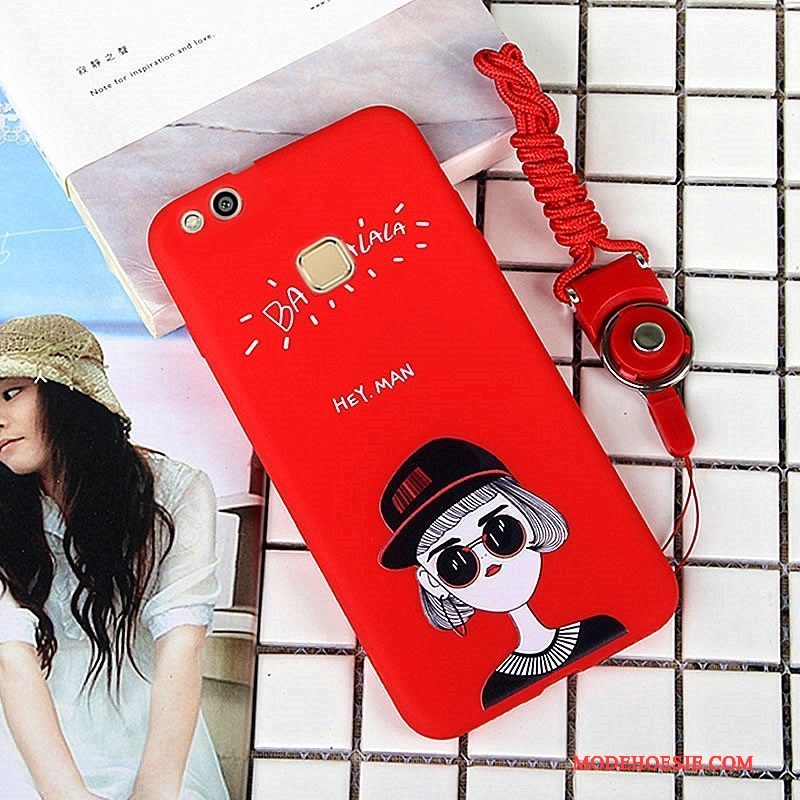 Hoesje Huawei P10 Lite Bescherming Hanger Kleur, Hoes Huawei P10 Lite Zakken Telefoon Rood