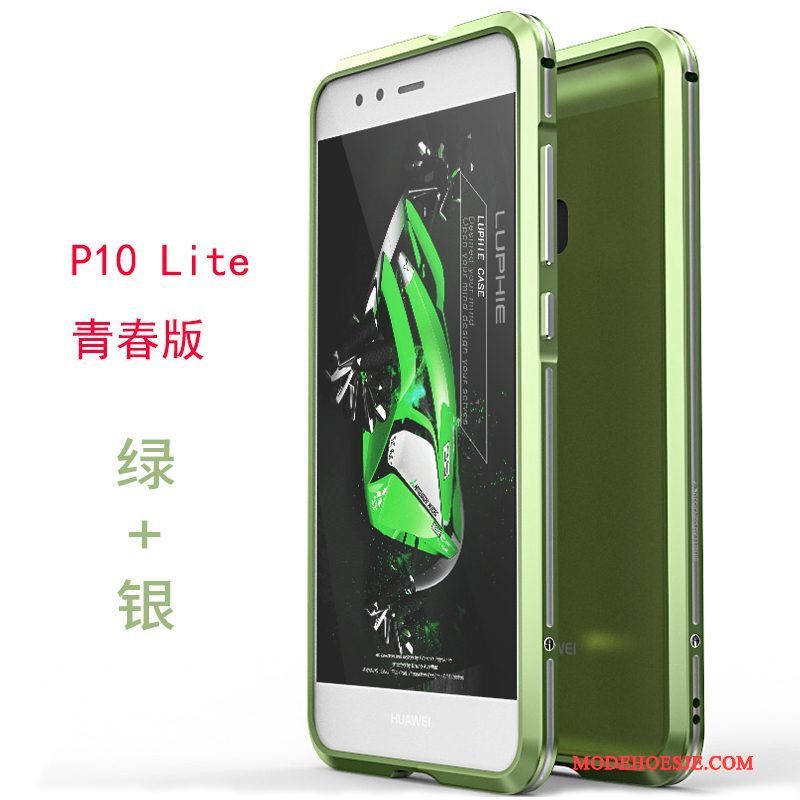 Hoesje Huawei P10 Lite Metaal Blauw Omlijsting, Hoes Huawei P10 Lite Bescherming Jeugdtelefoon