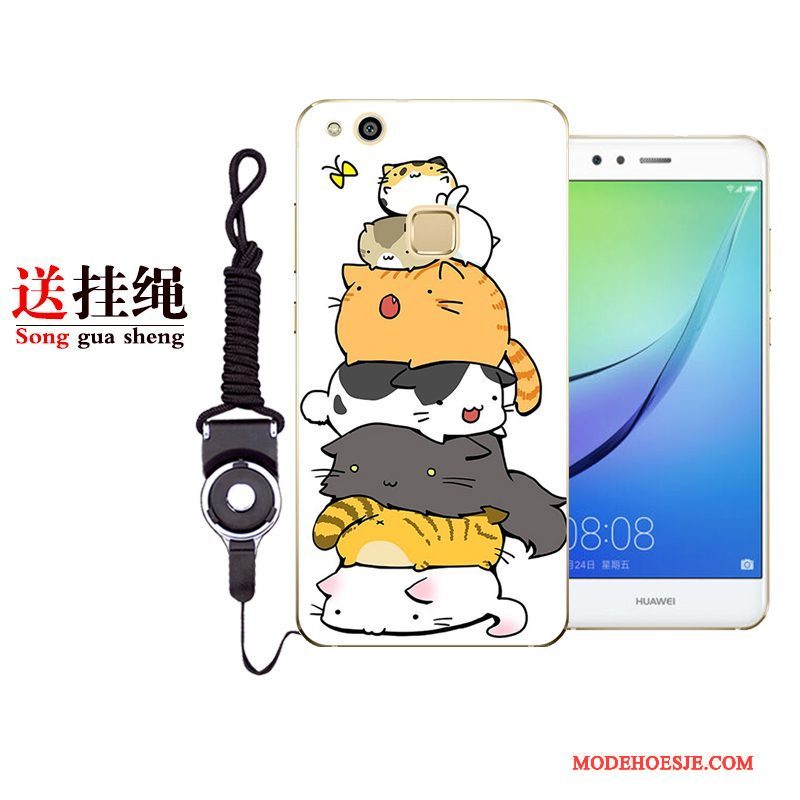 Hoesje Huawei P10 Lite Spotprent Anti-fall Wit, Hoes Huawei P10 Lite Bescherming Roodtelefoon