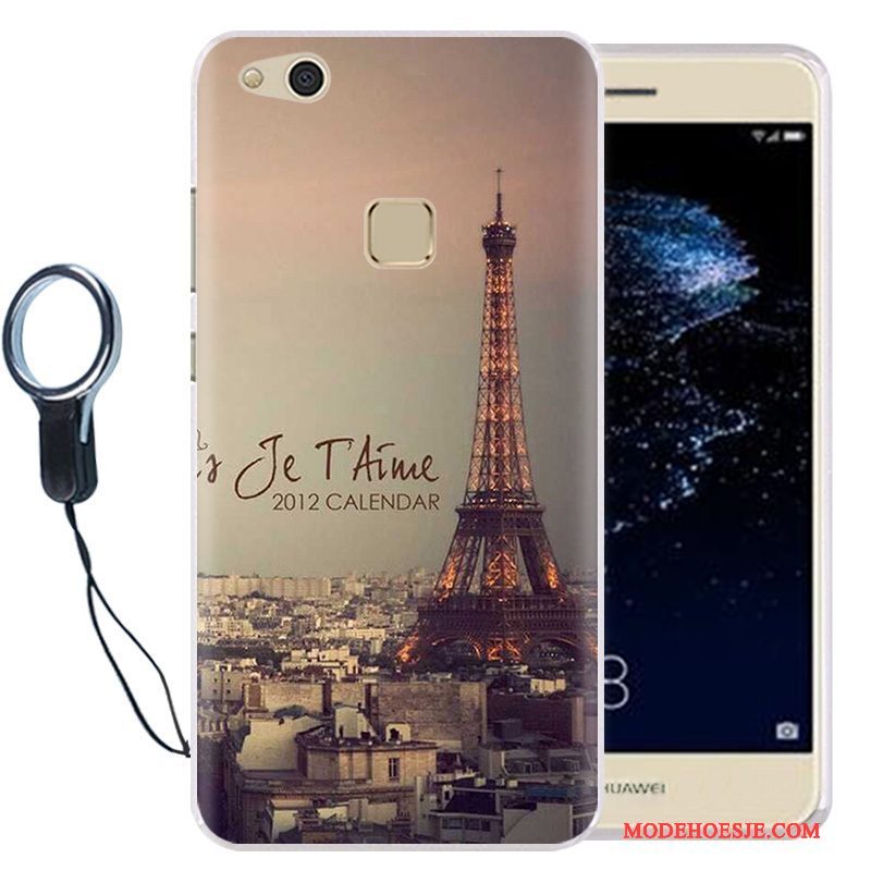 Hoesje Huawei P10 Lite Spotprent Hanger Jeugd, Hoes Huawei P10 Lite Siliconen Telefoon Lichtblauw