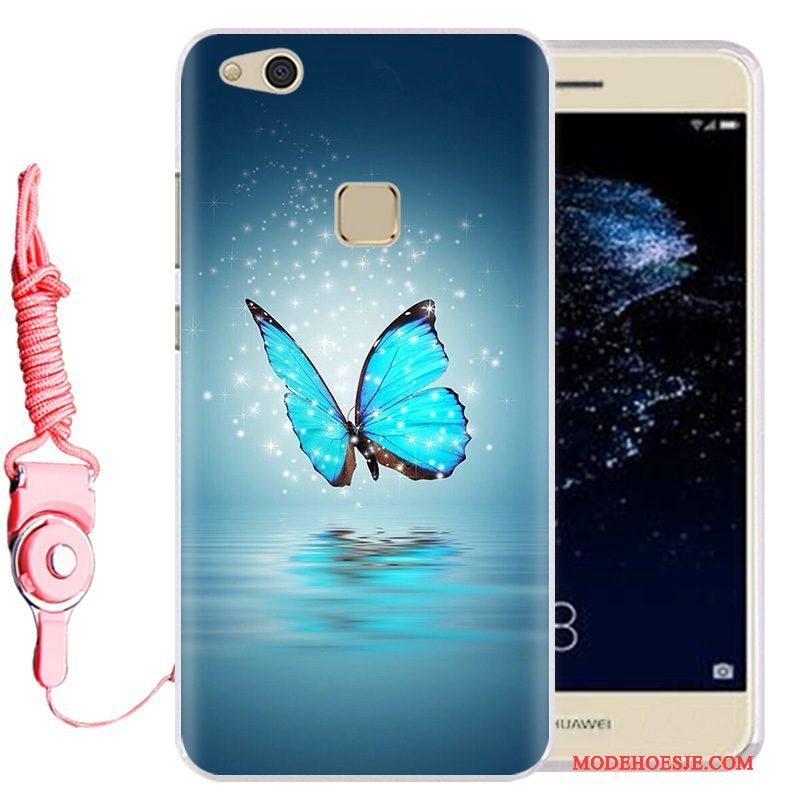 Hoesje Huawei P10 Lite Spotprent Hanger Jeugd, Hoes Huawei P10 Lite Siliconen Telefoon Lichtblauw