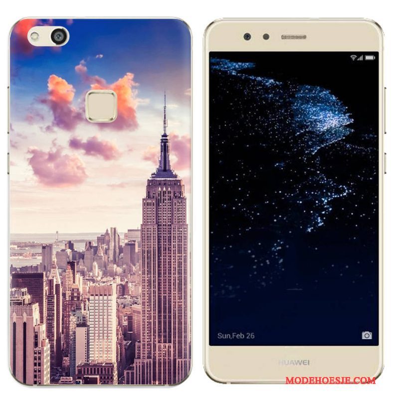 Hoesje Huawei P10 Lite Zacht Landschap Blauw, Hoes Huawei P10 Lite Geschilderd Telefoon