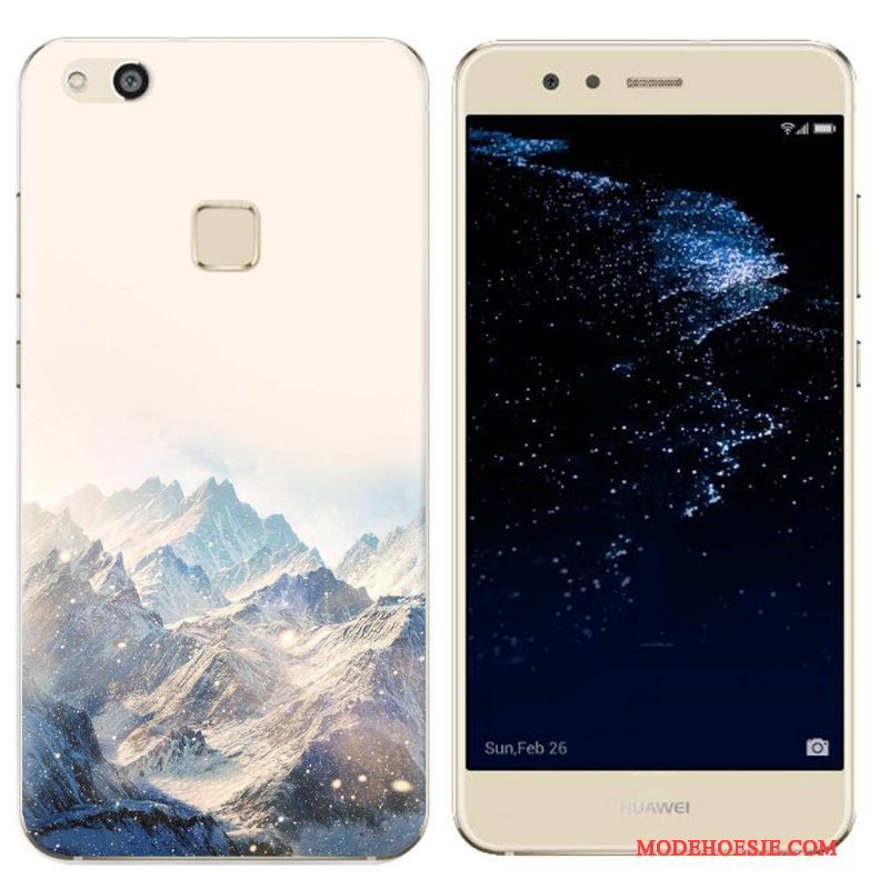 Hoesje Huawei P10 Lite Zacht Landschap Blauw, Hoes Huawei P10 Lite Geschilderd Telefoon