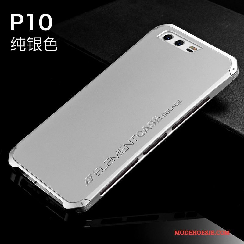 Hoesje Huawei P10 Metaal Anti-fall Rood, Hoes Huawei P10 Siliconen Hardtelefoon
