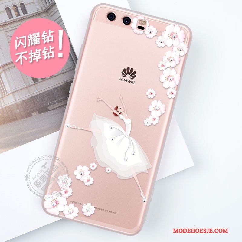 Hoesje Huawei P10 Plus Bescherming Rozetelefoon, Hoes Huawei P10 Plus Siliconen Trend Persoonlijk