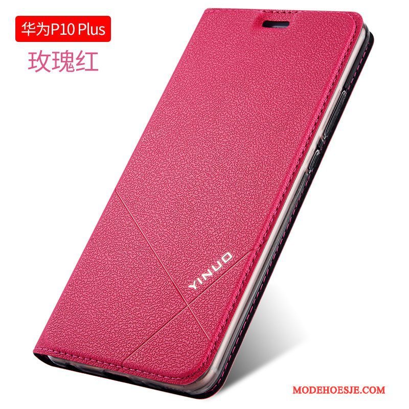 Hoesje Huawei P10 Plus Folio Anti-falltelefoon, Hoes Huawei P10 Plus Leer Zwart