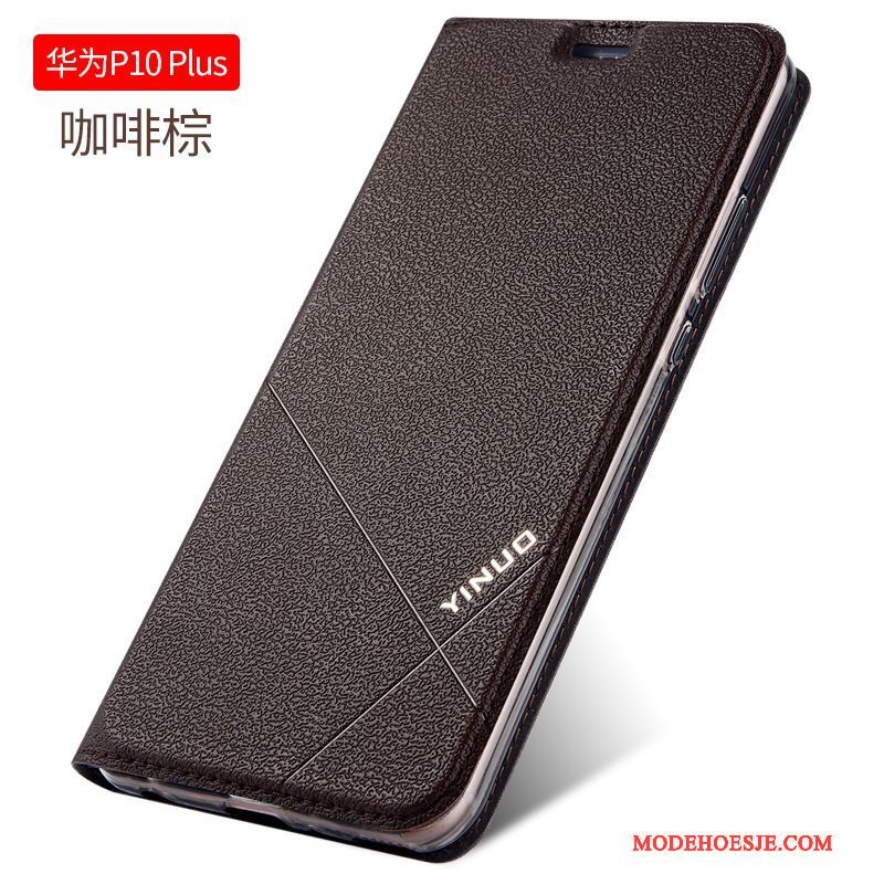 Hoesje Huawei P10 Plus Folio Anti-falltelefoon, Hoes Huawei P10 Plus Leer Zwart