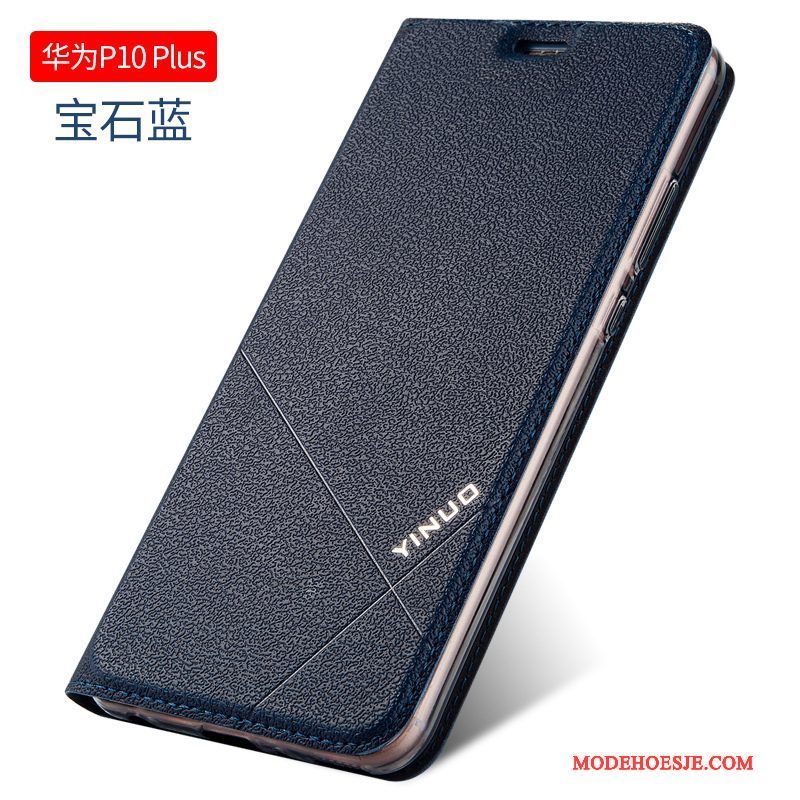 Hoesje Huawei P10 Plus Folio Anti-falltelefoon, Hoes Huawei P10 Plus Leer Zwart