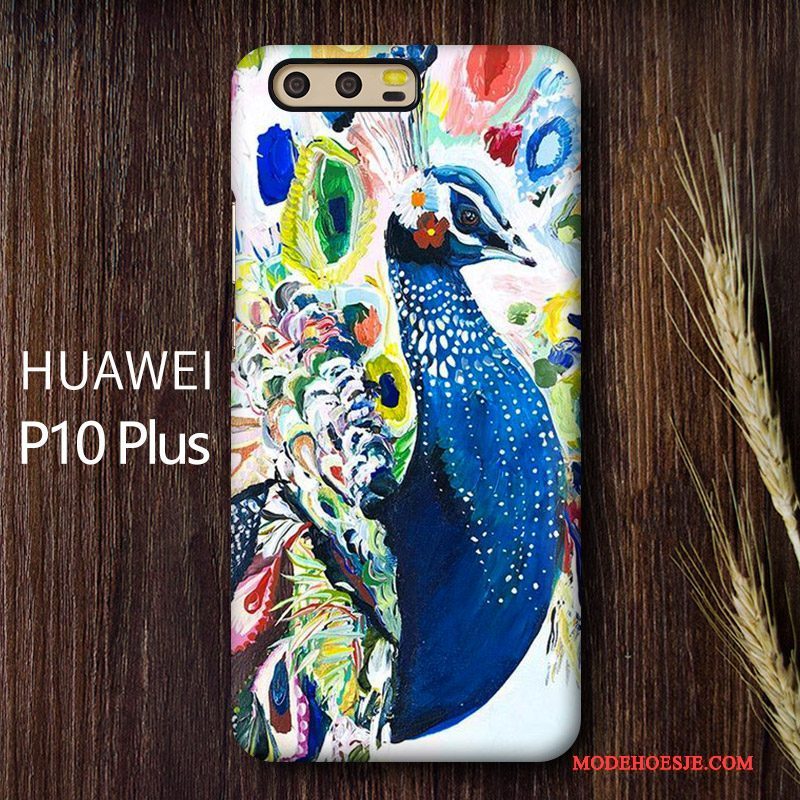 Hoesje Huawei P10 Plus Kleur Persoonlijk Pauwen, Hoes Huawei P10 Plus Bescherming Telefoon Schrobben