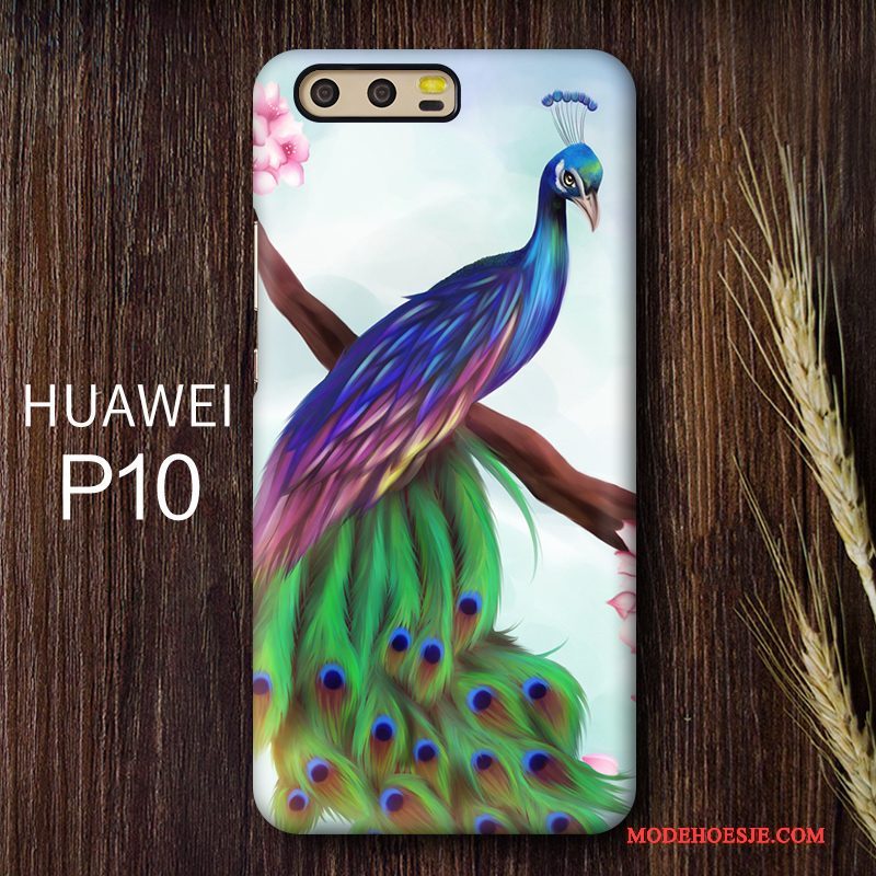 Hoesje Huawei P10 Plus Kleur Persoonlijk Pauwen, Hoes Huawei P10 Plus Bescherming Telefoon Schrobben