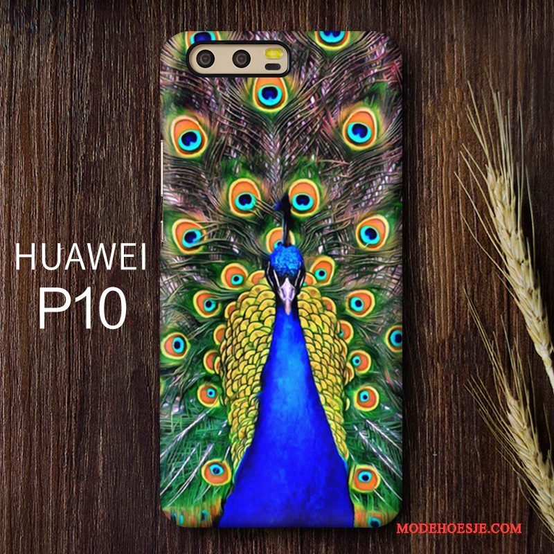 Hoesje Huawei P10 Plus Kleur Persoonlijk Pauwen, Hoes Huawei P10 Plus Bescherming Telefoon Schrobben