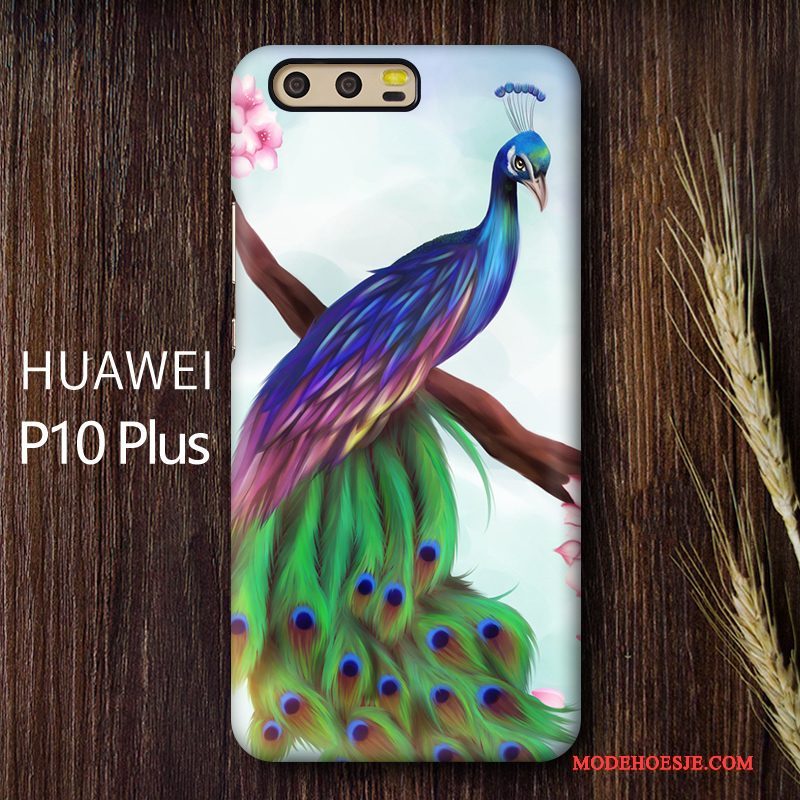 Hoesje Huawei P10 Plus Kleur Persoonlijk Pauwen, Hoes Huawei P10 Plus Bescherming Telefoon Schrobben