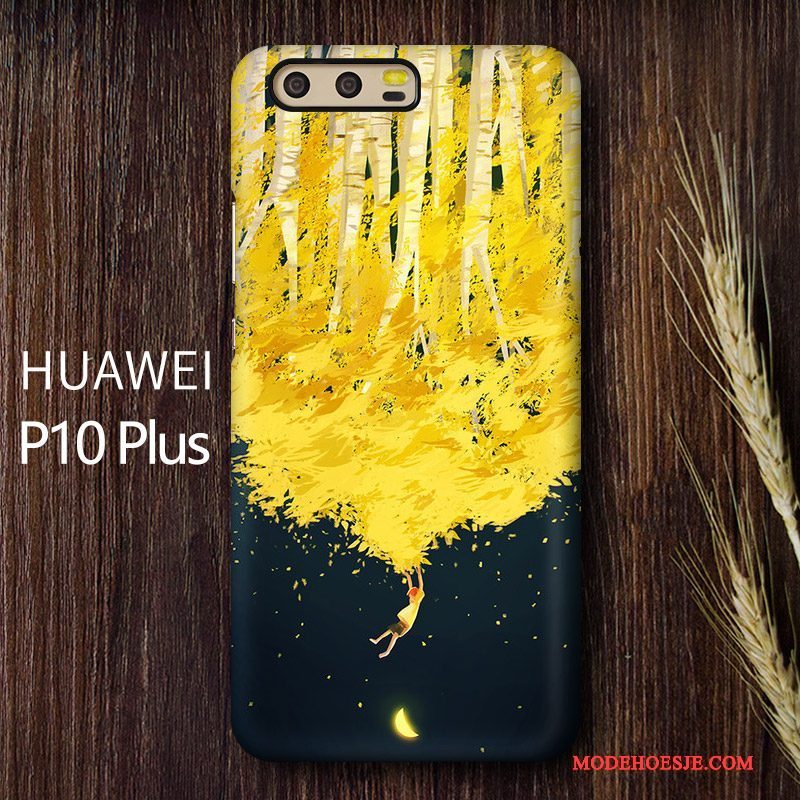 Hoesje Huawei P10 Plus Kunst Hard, Hoes Huawei P10 Plus Geel Schrobben