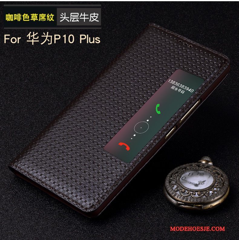 Hoesje Huawei P10 Plus Leer Telefoon Winterslaap, Hoes Huawei P10 Plus Bescherming