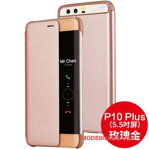 Hoesje Huawei P10 Plus Leer Zwarttelefoon, Hoes Huawei P10 Plus Folio