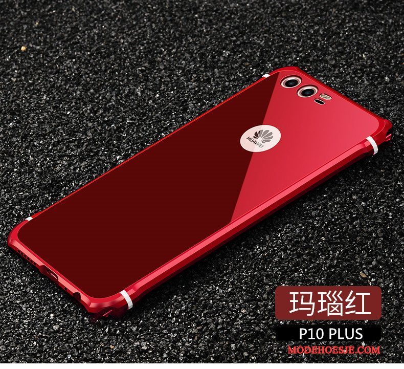 Hoesje Huawei P10 Plus Metaal Anti-fall Dun, Hoes Huawei P10 Plus Bescherming Trend Zwart