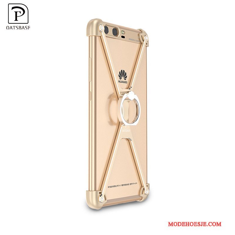 Hoesje Huawei P10 Plus Scheppend Anti-fall Goud, Hoes Huawei P10 Plus Metaal Hardtelefoon