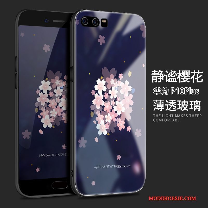 Hoesje Huawei P10 Plus Scheppend Telefoon Glas, Hoes Huawei P10 Plus Bescherming Zwart Persoonlijk