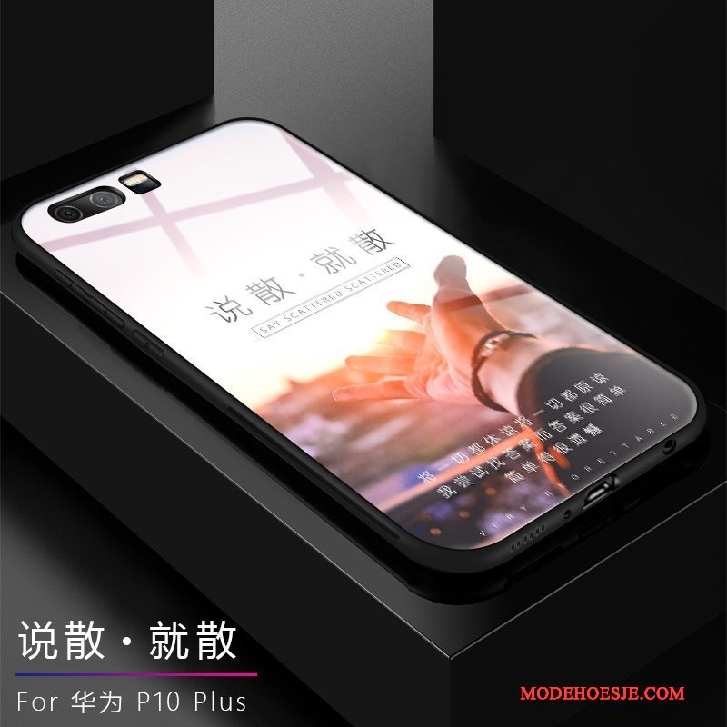 Hoesje Huawei P10 Plus Siliconen Nieuwtelefoon, Hoes Huawei P10 Plus Zakken Glas Trendy Merk
