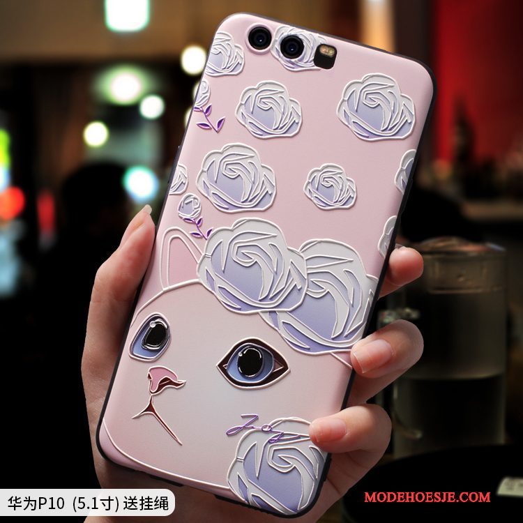Hoesje Huawei P10 Plus Spotprent Mooie Roze, Hoes Huawei P10 Plus Scheppend Anti-falltelefoon