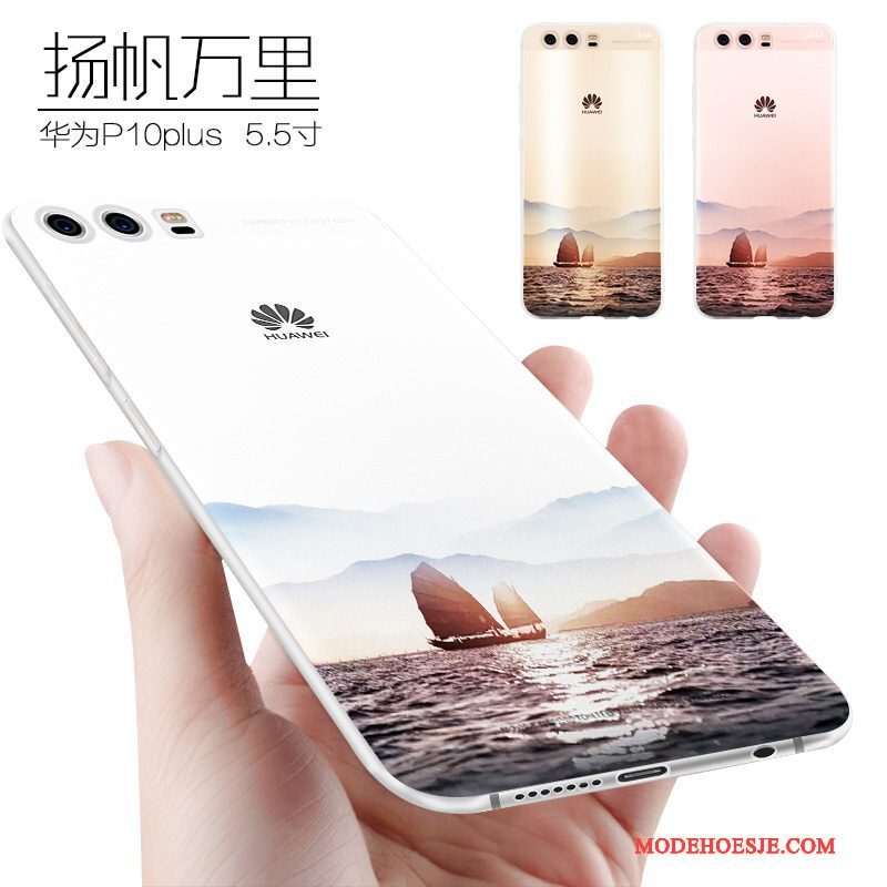 Hoesje Huawei P10 Plus Zacht Rozetelefoon, Hoes Huawei P10 Plus Siliconen Schrobben Trend