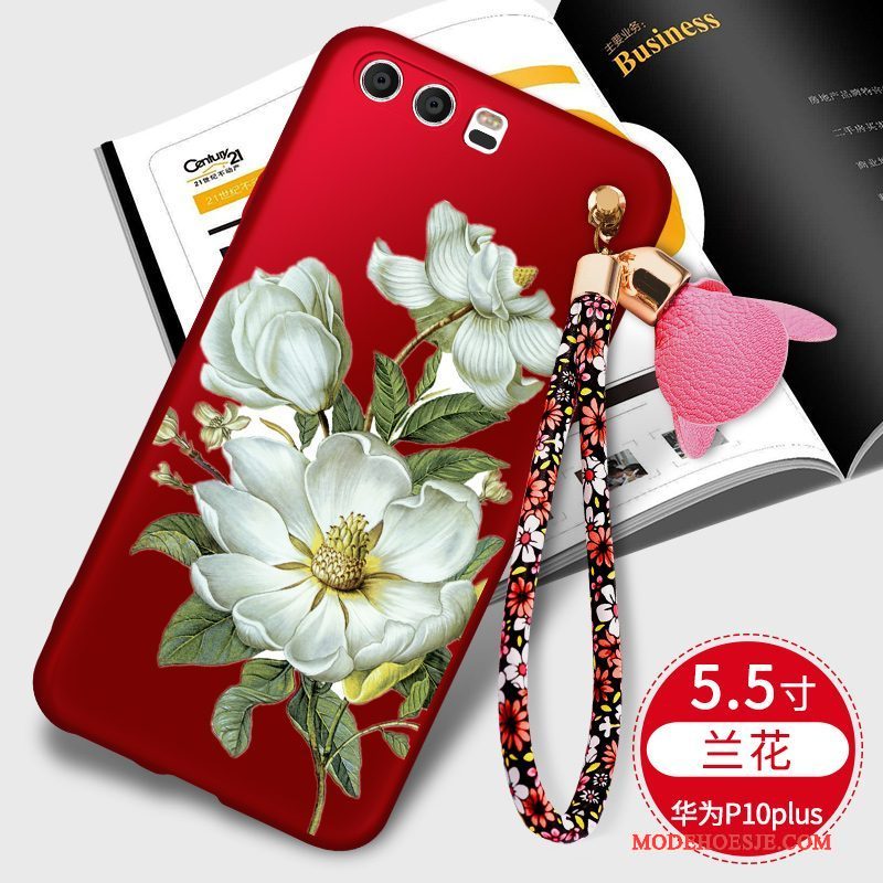 Hoesje Huawei P10 Plus Zacht Telefoon Rood, Hoes Huawei P10 Plus Zakken Anti-fall Trend