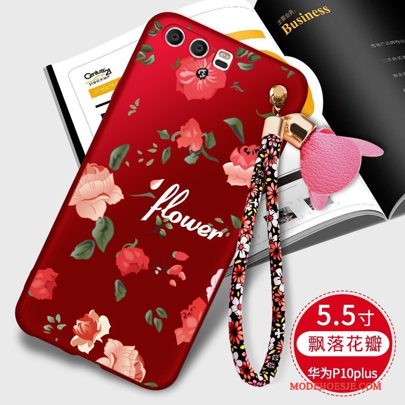 Hoesje Huawei P10 Plus Zacht Telefoon Rood, Hoes Huawei P10 Plus Zakken Anti-fall Trend