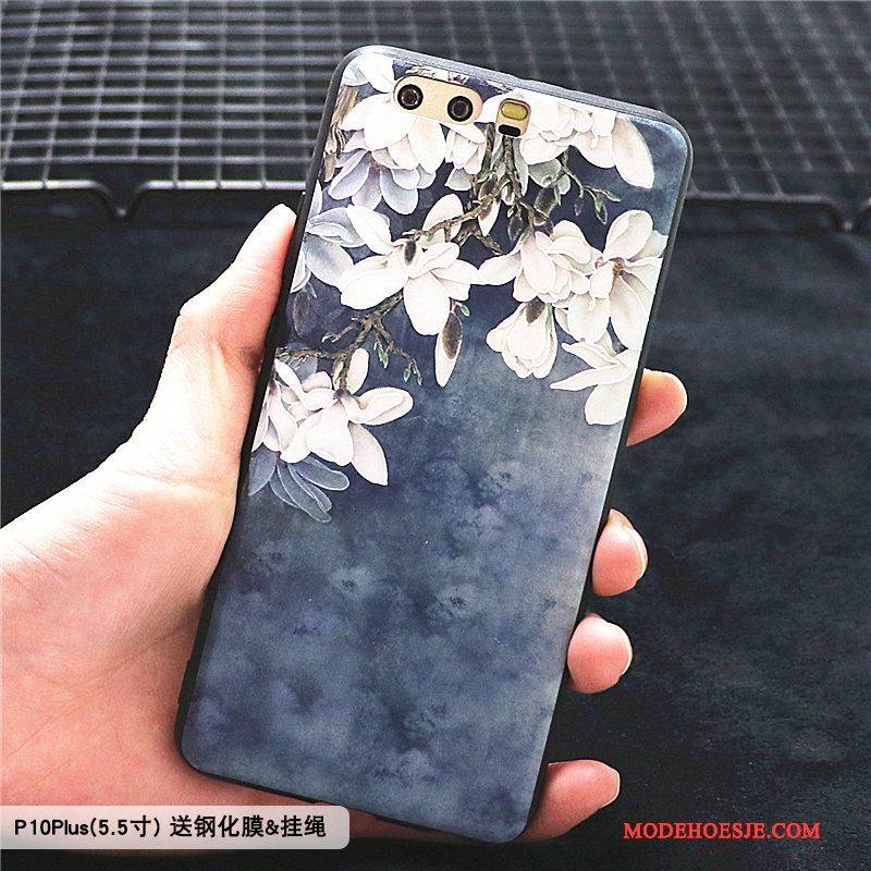 Hoesje Huawei P10 Plus Zakken Bloemen Trend, Hoes Huawei P10 Plus Siliconen Blauwtelefoon