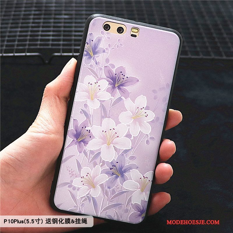 Hoesje Huawei P10 Plus Zakken Bloemen Trend, Hoes Huawei P10 Plus Siliconen Blauwtelefoon