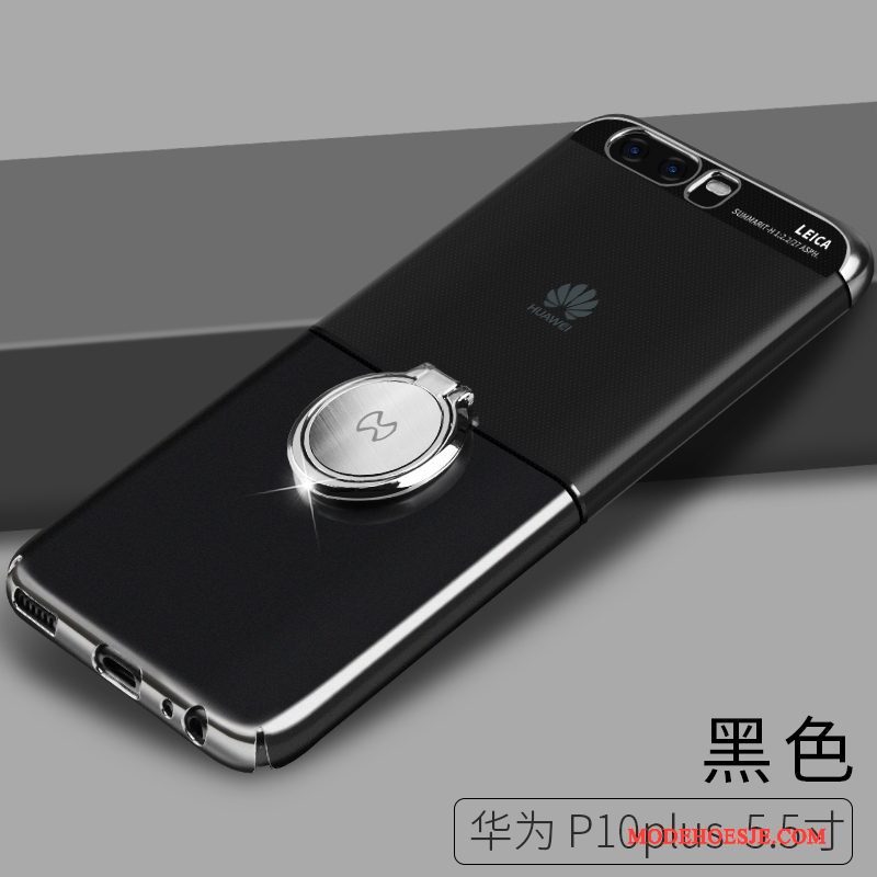 Hoesje Huawei P10 Plus Zakken Hard Roze, Hoes Huawei P10 Plus Bescherming Klittenband Ring