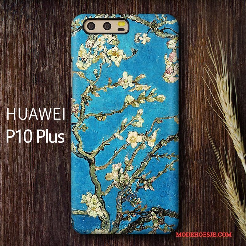 Hoesje Huawei P10 Plus Zakken Schrobben Blauw, Hoes Huawei P10 Plus Scheppend Kunst Anti-fall