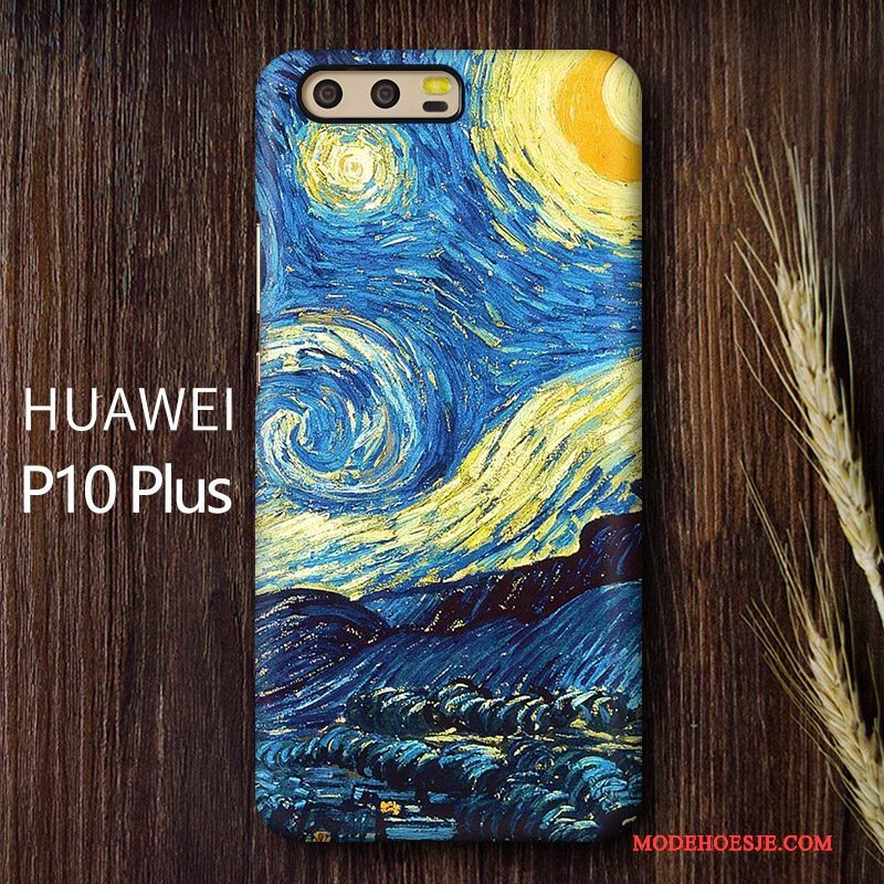Hoesje Huawei P10 Plus Zakken Schrobben Blauw, Hoes Huawei P10 Plus Scheppend Kunst Anti-fall