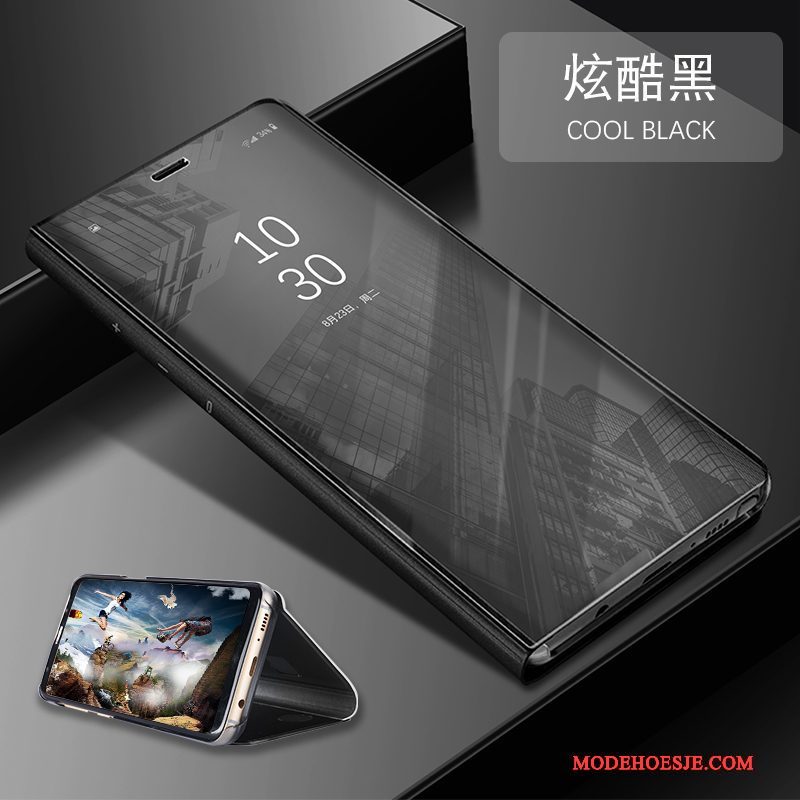Hoesje Huawei P10 Plus Zakken Spiegel Anti-fall, Hoes Huawei P10 Plus Folio Goudtelefoon