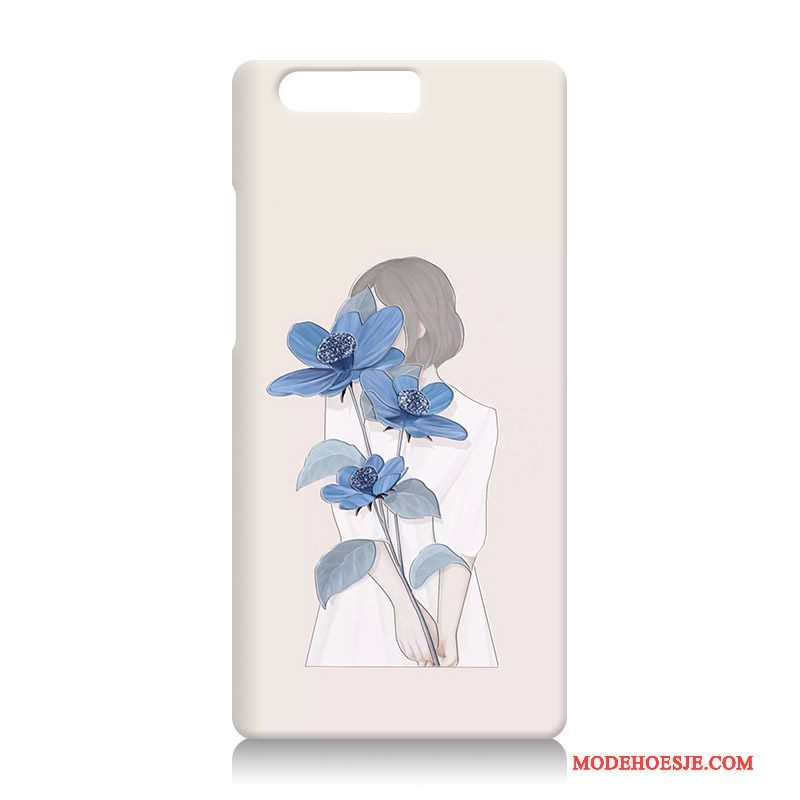 Hoesje Huawei P10 Reliëf Anti-falltelefoon, Hoes Huawei P10 Bescherming Nieuw Wit