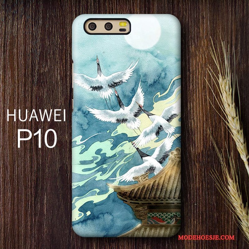 Hoesje Huawei P10 Scheppend Chinese Stijl Blauw, Hoes Huawei P10 Hard Schrobben