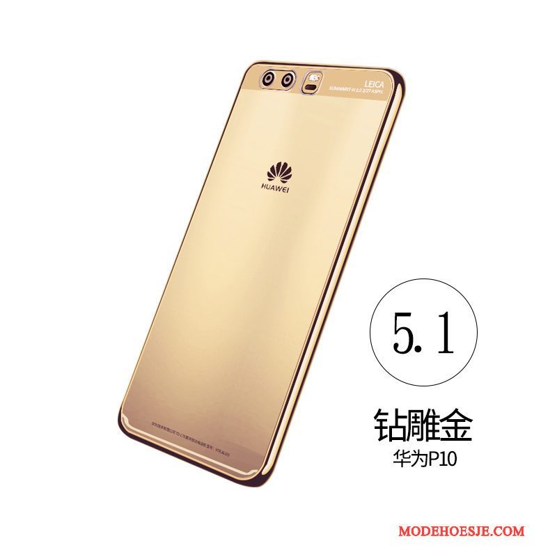 Hoesje Huawei P10 Siliconen Anti-fall Persoonlijk, Hoes Huawei P10 Zacht Telefoon Roze