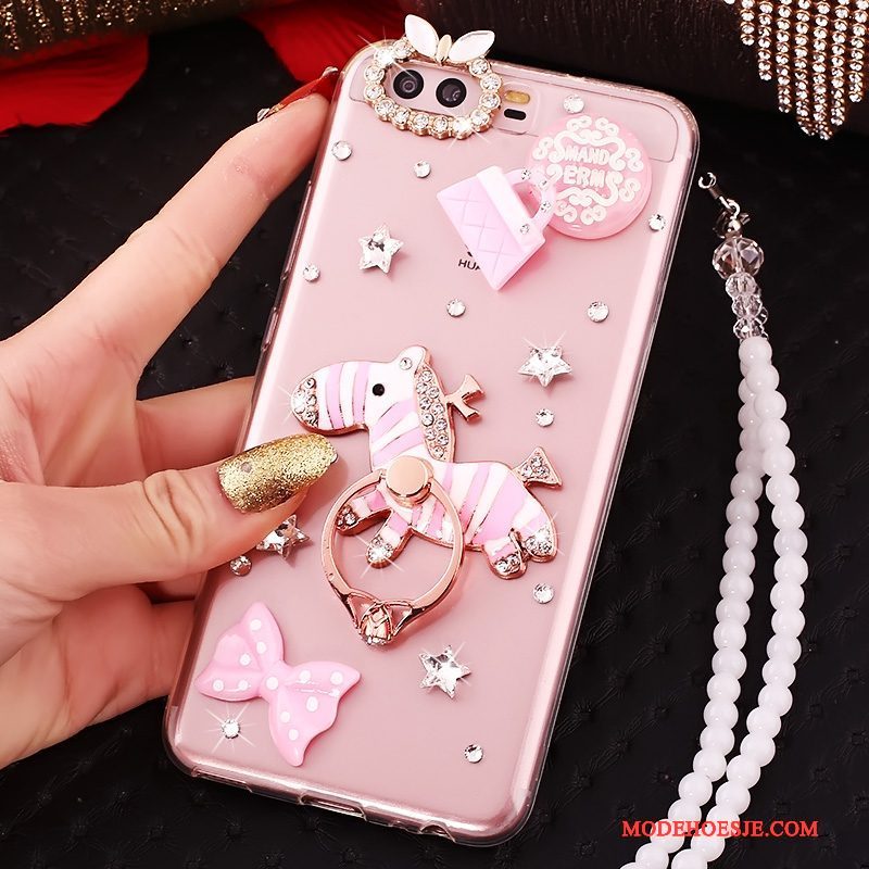 Hoesje Huawei P10 Siliconen Goudtelefoon, Hoes Huawei P10 Strass