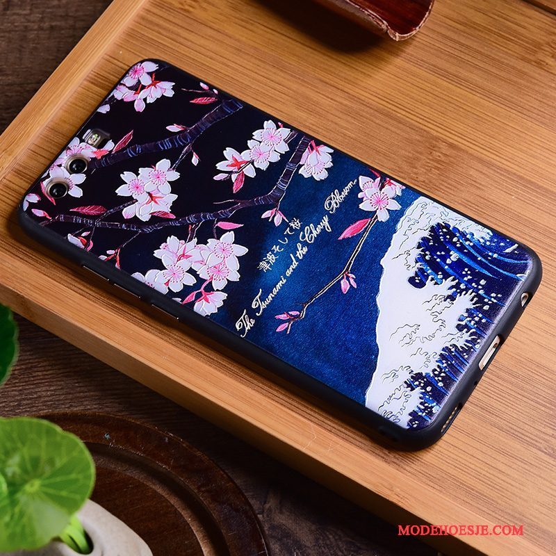 Hoesje Huawei P10 Vintage Chinese Stijl Persoonlijk, Hoes Huawei P10 Scheppend Blauw Trendy Merk