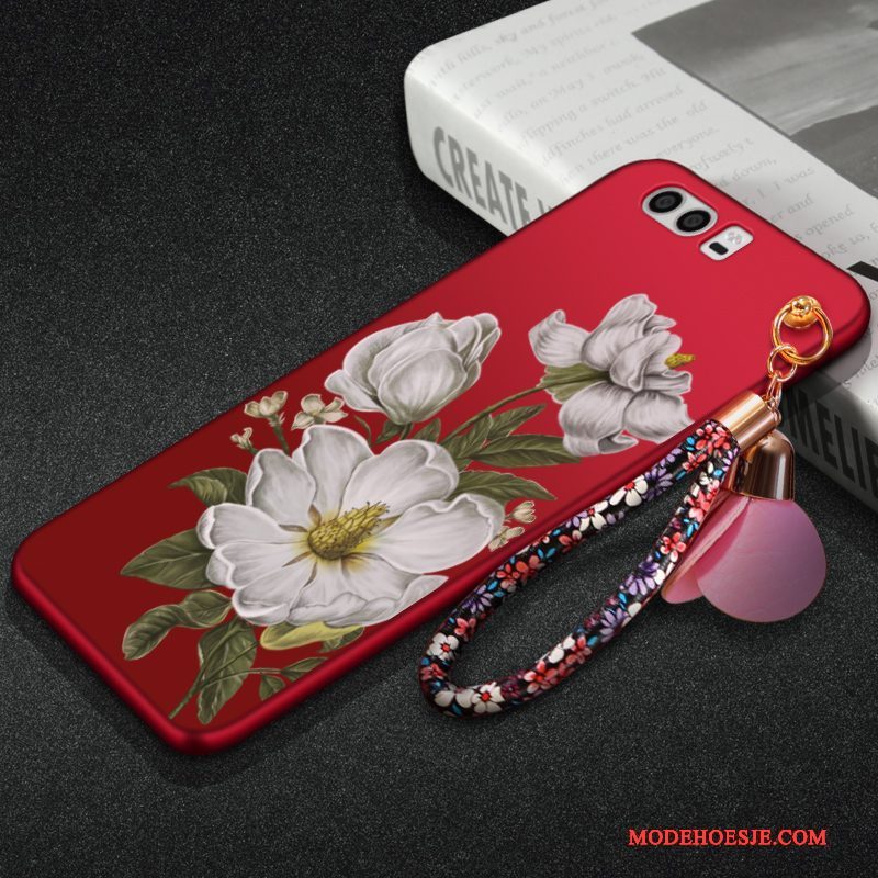 Hoesje Huawei P10 Zacht Hanger Schrobben, Hoes Huawei P10 Siliconen Telefoon Bloemen