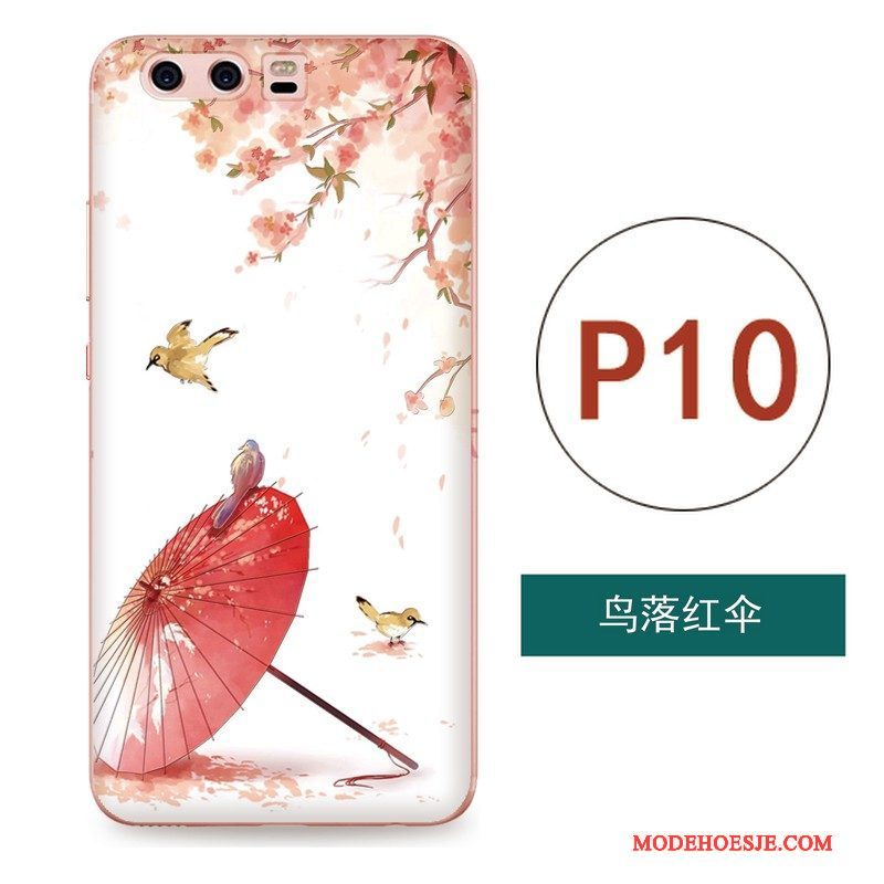 Hoesje Huawei P10 Zacht Roze Kunst, Hoes Huawei P10 Zakken Windtelefoon