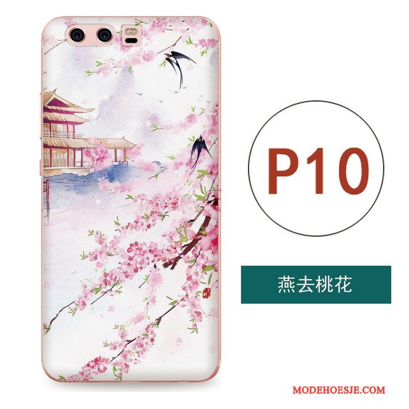 Hoesje Huawei P10 Zacht Roze Kunst, Hoes Huawei P10 Zakken Windtelefoon