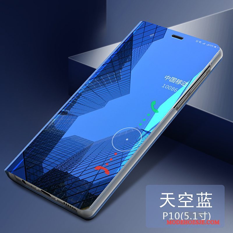 Hoesje Huawei P10 Zakken Anti-falltelefoon, Hoes Huawei P10 Leer Blauw