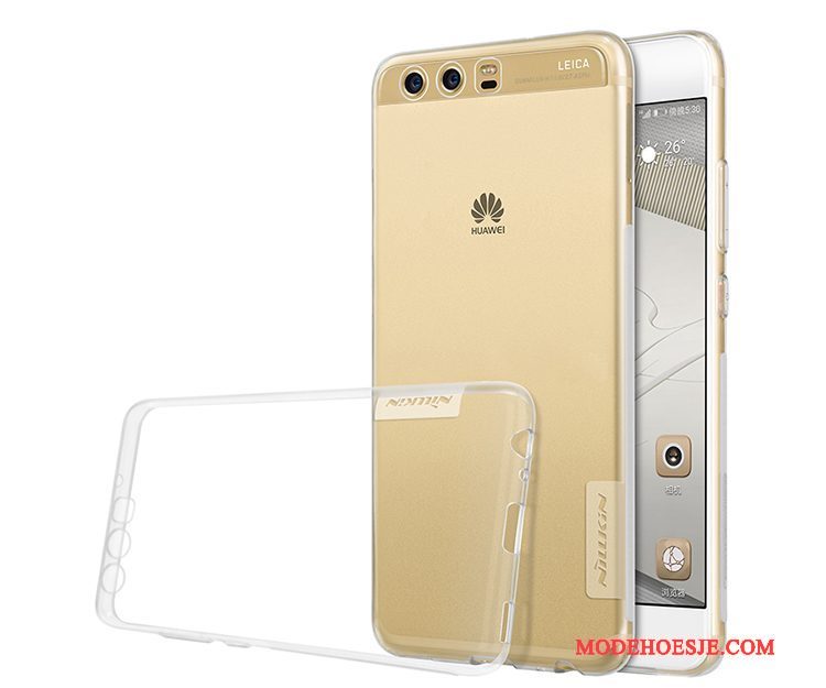 Hoesje Huawei P10 Zakken Doorzichtig Goud, Hoes Huawei P10 Siliconen Telefoon