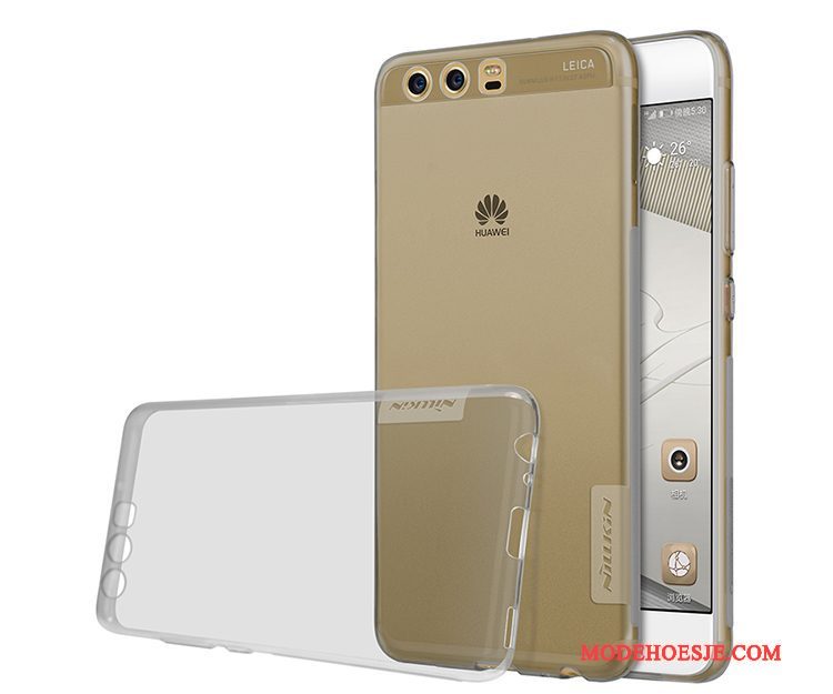 Hoesje Huawei P10 Zakken Doorzichtig Goud, Hoes Huawei P10 Siliconen Telefoon